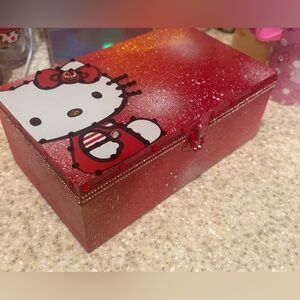 Hello Kitty Sparkling Red Jewelry Box-Lots of sparkly Rhinestones!